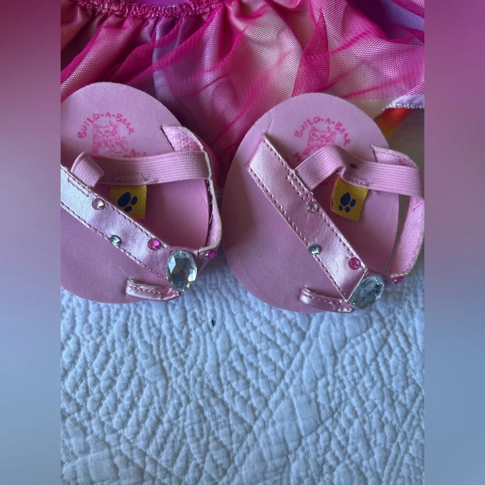 Build-A-Bear  Rainbow Fairy Dress and Wings. Includes pink sandals